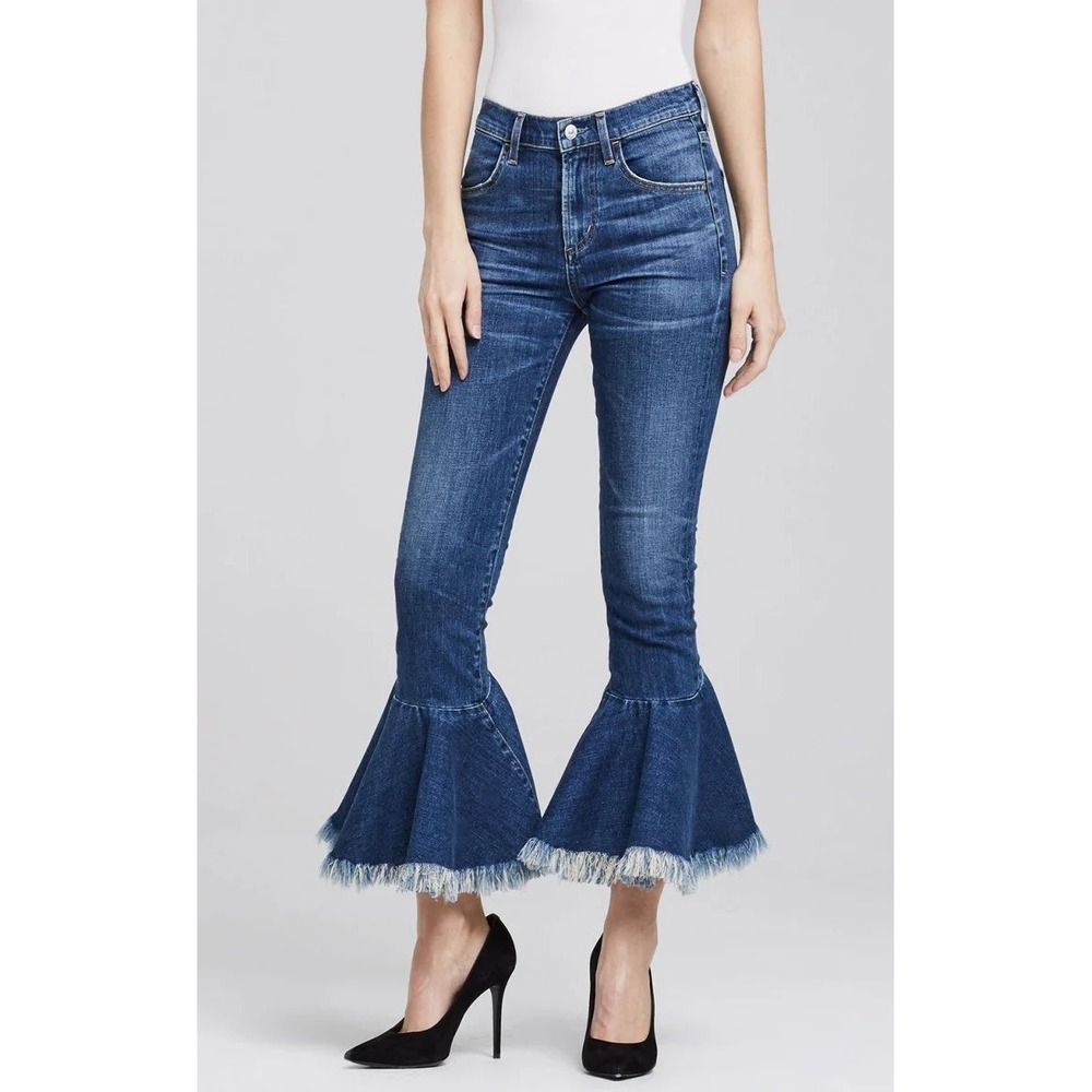 Citizens of Humanity Drew Flounce High Rise Flare Jeans Medium Wash Size 27